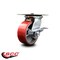 Service Caster 5 Inch Heavy Duty Red Poly on Cast Iron Caster with Roller Bearing and Brake SCC-35S520-PUR-RS-SLB - alternate 3